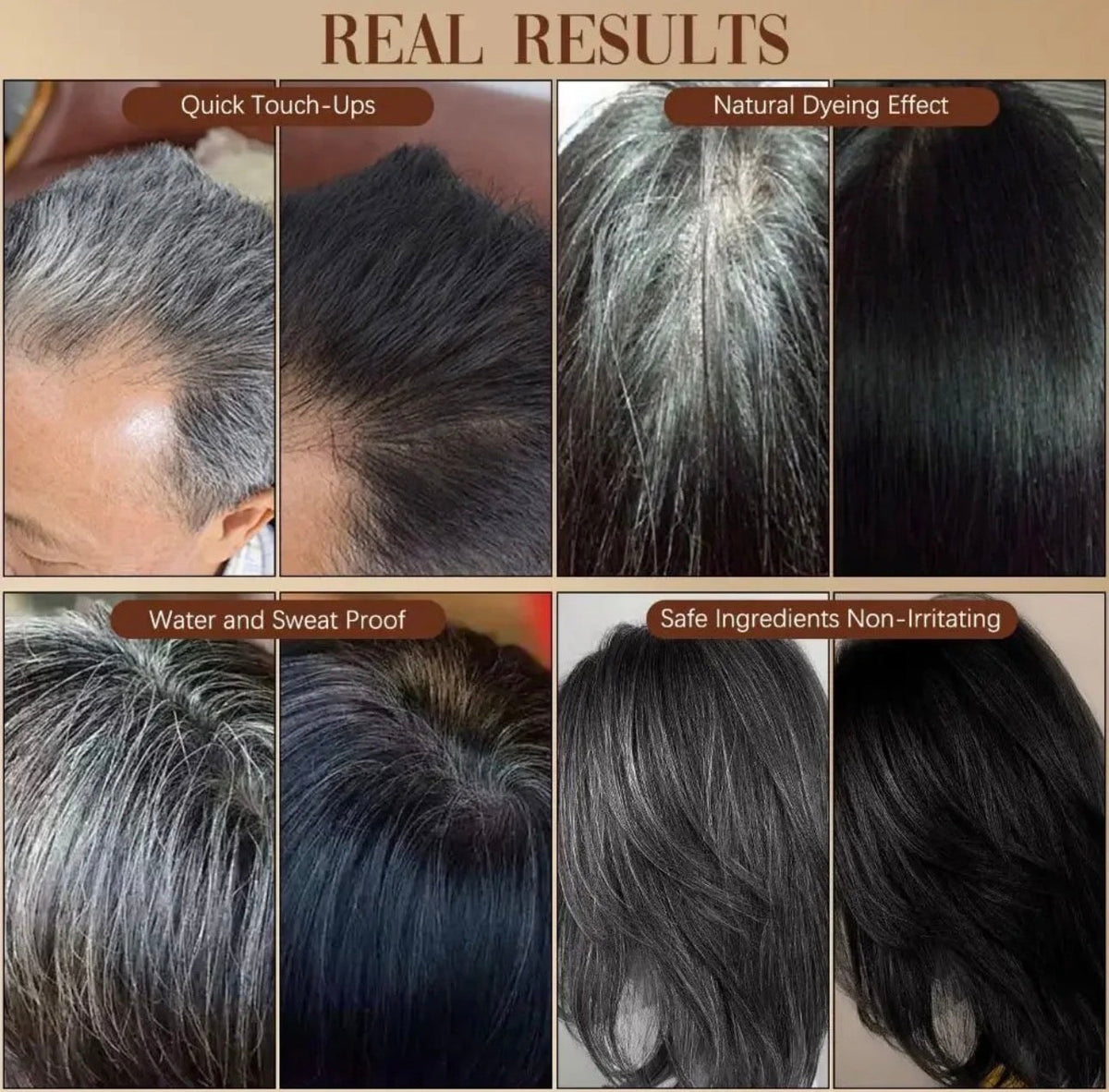 Water And Sweat Proof Hair Comb Dye.