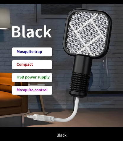 USB  Mosquito Swatter Racket | High-Power Electric Bug Zapper Bat with LED Light |Safe, Portable & Efficient