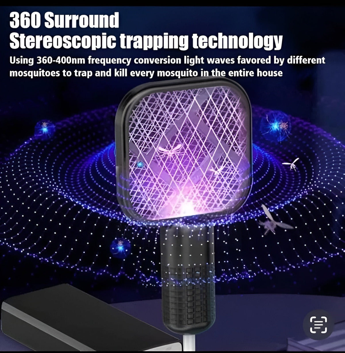 USB  Mosquito Swatter Racket | High-Power Electric Bug Zapper Bat with LED Light |Safe, Portable & Efficient